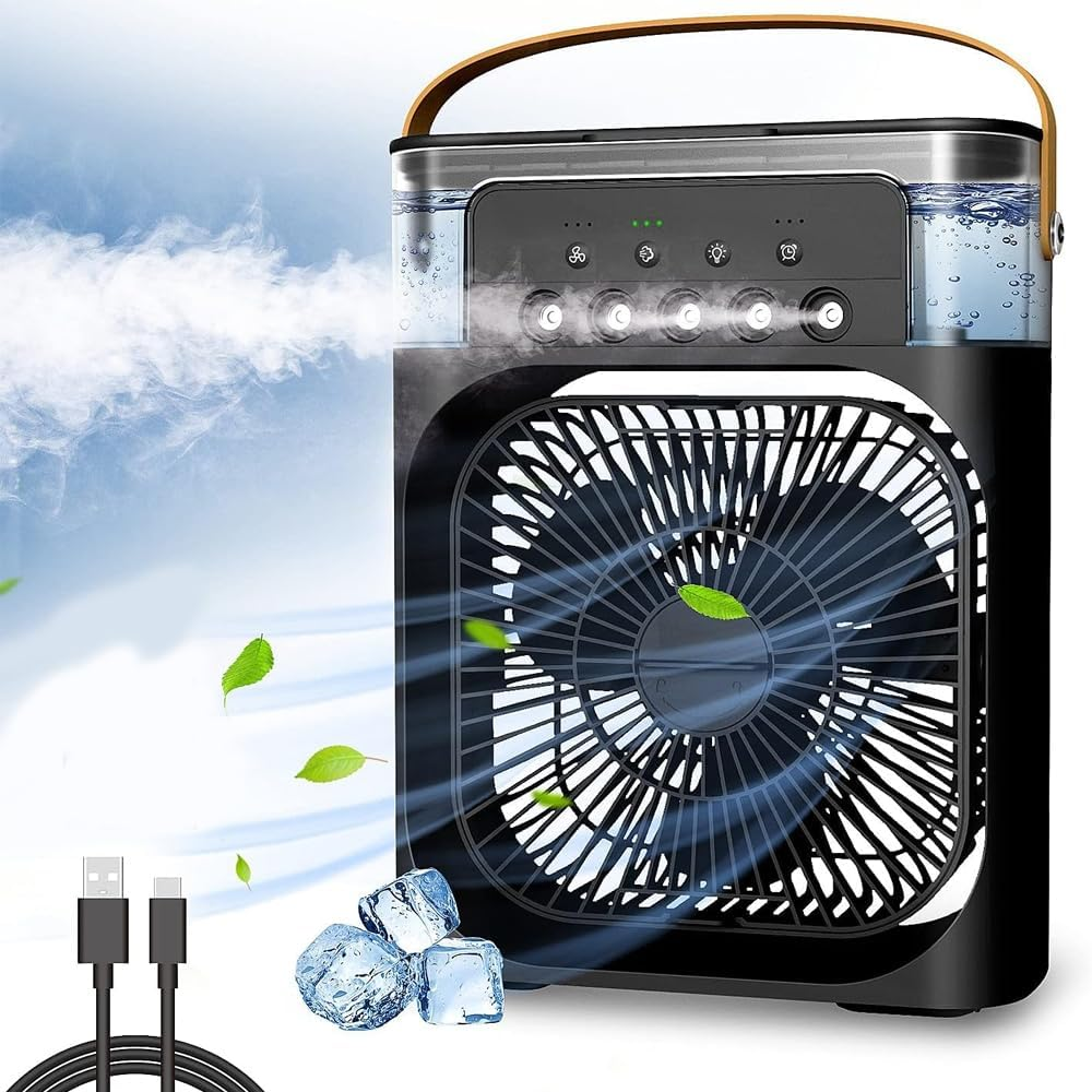 Portable Air Conditioner Fan,Black Mini Personal Fan 1
